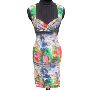 Nicole Miller Water Color Floral Dress